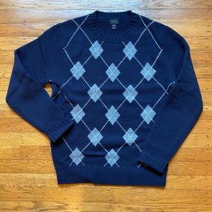 J.Crew Lambswool Argyle Crewneck Sweater